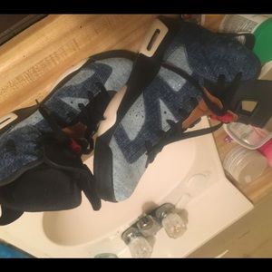 Air Jordan 6s Washed Denim/Sail/Varsity Red/Black